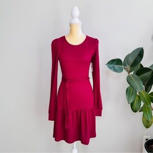 RDI Nordstrom belted knit long sleeve dress